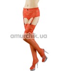Комплект Stockings красный: чулки + пояс-трусики (модель 5512)
