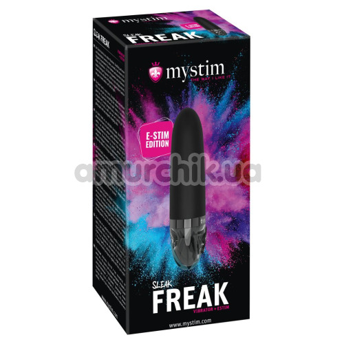 Вибратор с электростимуляцией Mystim Black Edition Sleak Freak, черный