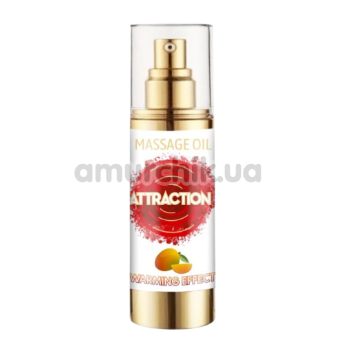 Масажна олія з феромонами Aphrodisiac Warming Massage Oil Attraction Mango з зігріваючим ефектом - манго, 30 мл