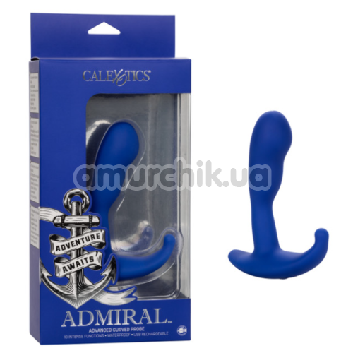 Вібростимулятор простати Admiral Advanced Curved Probe, синій