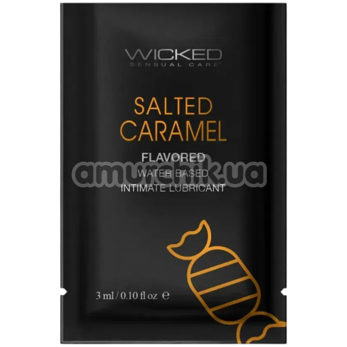 Оральный лубрикант Wicked Aqua Salted Caramel - соленая карамель, 3 мл