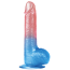 Фаллоимитатор LoveToy Dazzle Studs 7.5'', розово-голубой - Фото №1