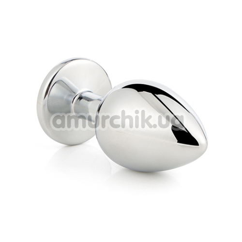 Анальная пробка с прозрачным кристаллом Gleaming Love Silver Plug S, серебряная