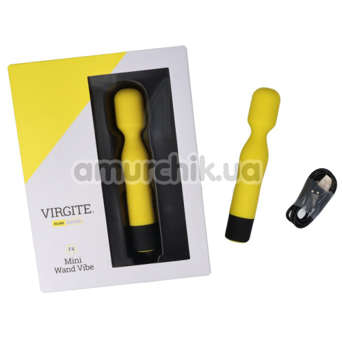 Універсальний вібромасажер Virgite Fluo Mini Wand Vibe F4, жовтий