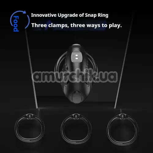 Пояс верности с электростимуляцией Lockink Sevanda Nautilus Estim Remote Control Chastity Cage, черный