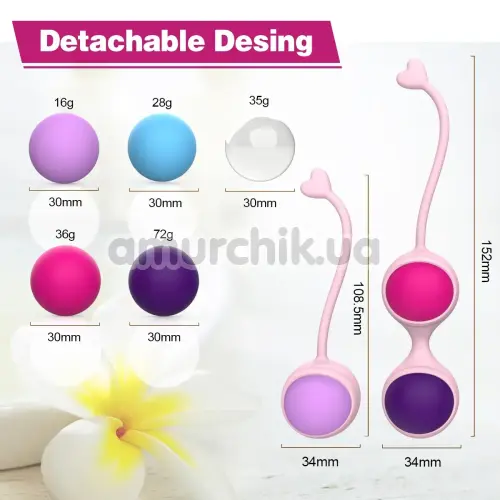 Набор вагинальных шариков Odeco Every Night Toys Kegel Balls YAI-010K1, разноцветный