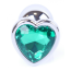 Анальная пробка с зеленым кристаллом Exclusivity Jewellery Silver Heart Plug, серебряная - Фото №4