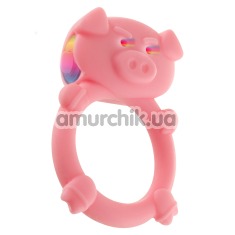 Виброкольцо Mad Piggy, розовое - Фото №1