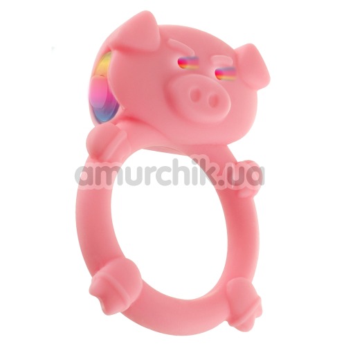 Виброкольцо Mad Piggy, розовое - Фото №1