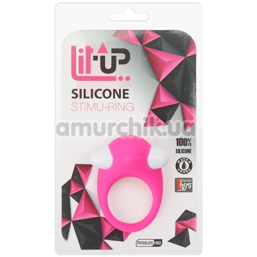 Виброкольцо Lit-Up Silicone Stimu-Ring 6, розовое