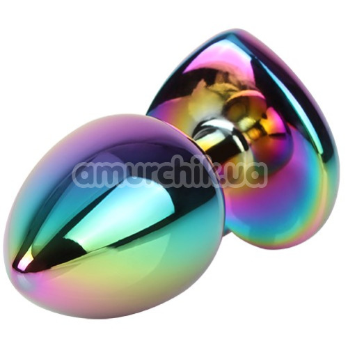Анальна пробка з райдужним кристалом Matrix Mont Rainbow Heart Gem Plug M, мультикольорова