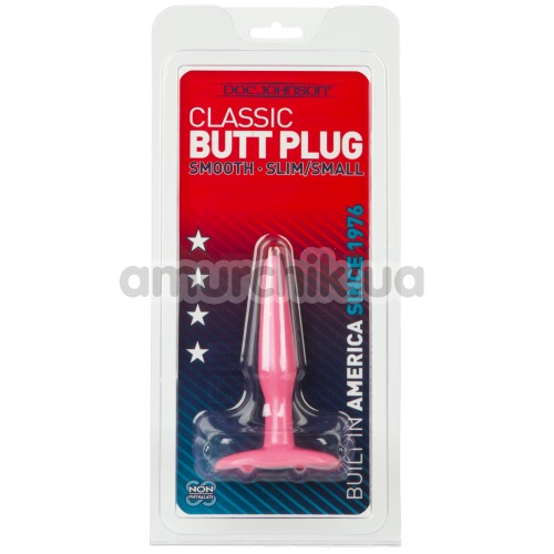 Анальная пробка Classic Butt Plug маленькая, розовая