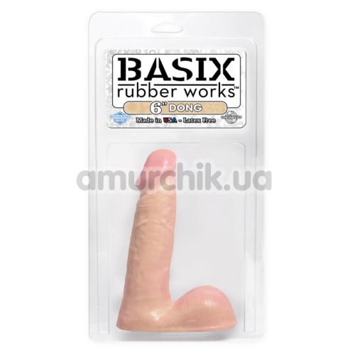 Фаллоимитатор Basix Rubber Works Dong Flesh, 15.2 см телесный
