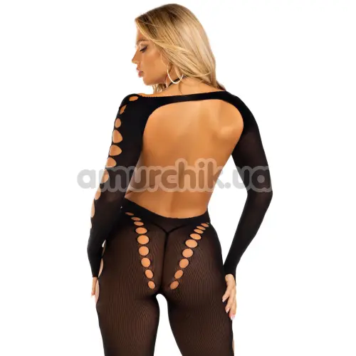Комбінезон Leg Avenue Opaque Cut-Out Footless Bodystocking, чорний