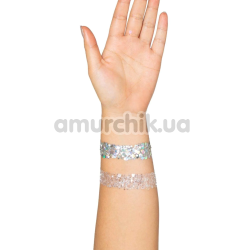 Прикраса для тіла Leg Avenue Kismet Jewels Sticker & Body Glitter, срібна