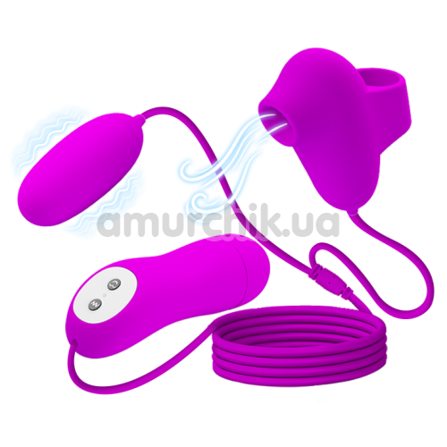 Симулятор орального секса для женщин с вибрацией Pretty Love Suction & Vibro Bullets, фиолетовый