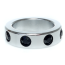 Эрекционное кольцо с черными кристаллами Boss Series Metal Ring Diamonds Medium, серебряное - Фото №2