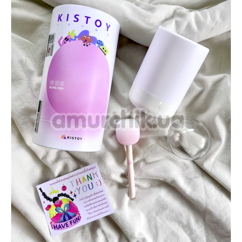 Симулятор орального сексу для жінок з вібрацією Kistoy Bling Pop, рожевий