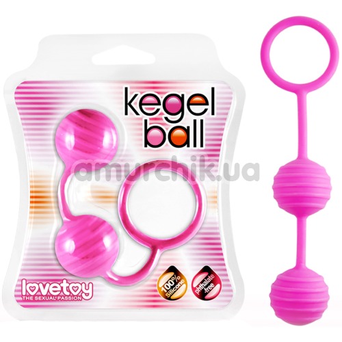Вагинальные шарики ребристые Lovetoy Kegel Balls, розовые