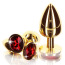 Анальная пробка с красным кристаллом Taboom Bondage In Luxury Butt Plug Diamond Jewel Small, золотая - Фото №4