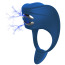Виброкольцо для члена с электростимуляцией FoxShow Silicone Vibrating Ring With Electro Stim, синее - Фото №2