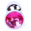 Анальная пробка с ярко-розовым кристаллом Exclusivity Jewellery Silver Plug, серебряная - Фото №3