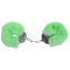 Наручники с зеленым мехом DS Fetish Plush Handcuffs, серебряные - Фото №1