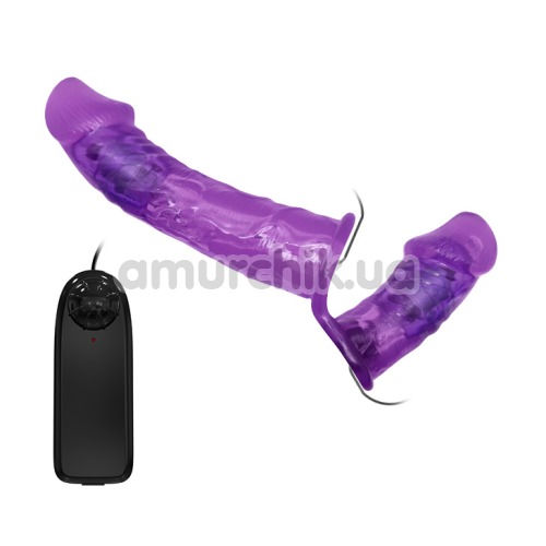 Двойной страпон с вибрацией Ultra Passion Harness Dual Penis Strap On, фиолетовый
