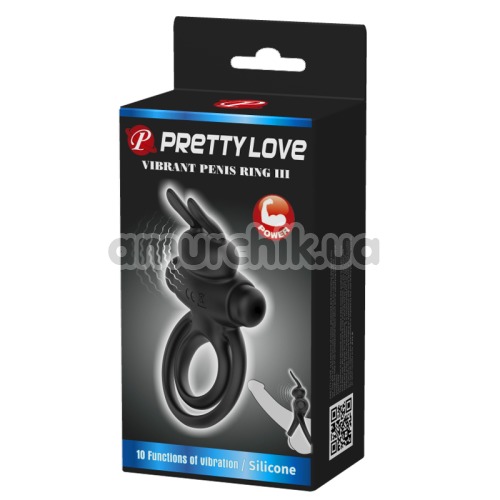 Виброкольцо Pretty Love Vibrant Penis Ring III, черное