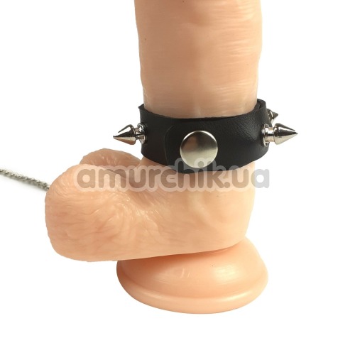 Эрекционное кольцо для члена с поводком Art of Sex Penis Ring, черное