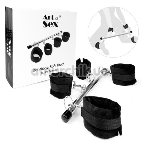 Фиксаторы для рук и ног Art of Sex Bondage Soft Touch BDSM Spreader, черные