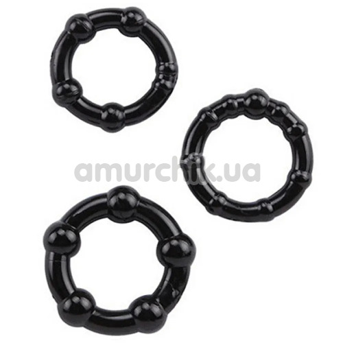 Набор эрекционных колец Star Night 3 Cock Ring Set, черный
