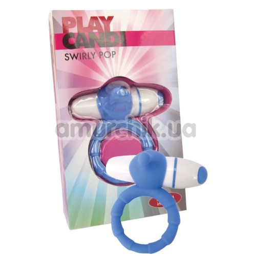 Виброкольцо Play Candi Swirly Pop, голубое