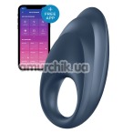 Виброкольцо Satisfyer Powerful One Ring Vibrator, синее - Фото №1