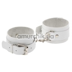Фиксаторы для рук sLash Leather Standart Hand Cuffs, белые - Фото №1