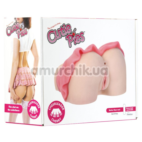 Штучна вагіна і анус з вібрацією Cutie Pies Cheerleader Cherry, тілесна