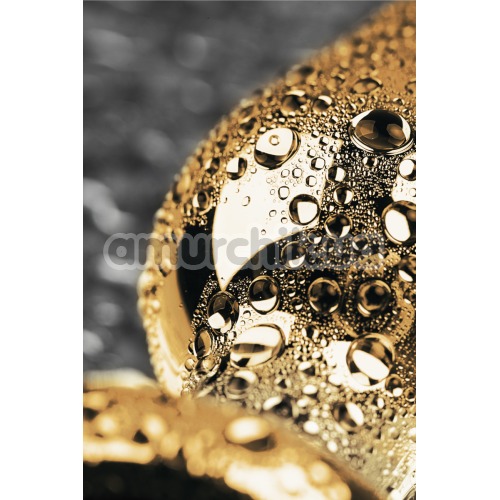 Анальная пробка с прозрачным кристаллом Toyfa Metal 717050-10, золотая