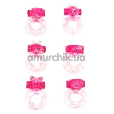 Набор из 6 виброколец New Magic Stretch Rings, розовый - Фото №1