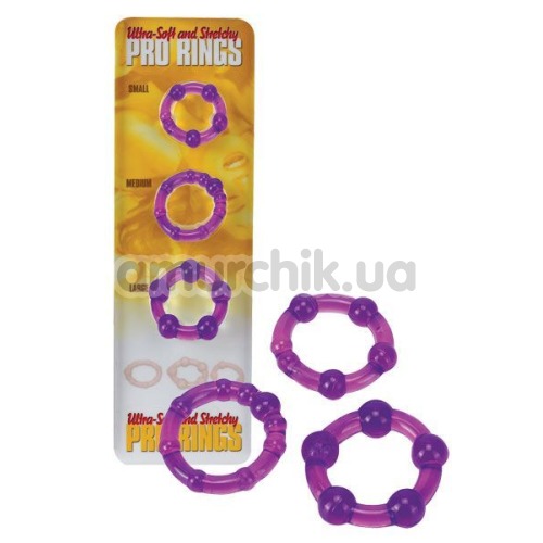 Набор эрекционных колец Ultra Soft & Stretchy Pro Rings Purple, 3 шт