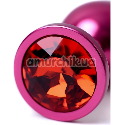 Анальна пробка з червоним кристалом Toyfa Metal 717008-99, рожева