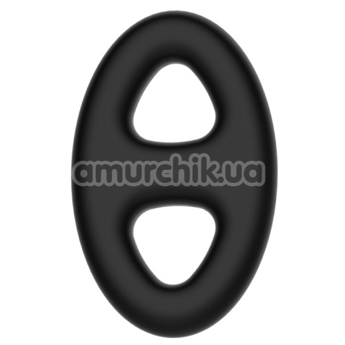 Ерекційне кільце Crazy Bull Super Soft Silicone Cock Ring овальне, чорне - Фото №1
