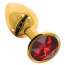 Анальна пробка з червоним кристалом Taboom Bondage In Luxury Butt Plug Diamond Jewel Small, золота - Фото №1