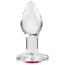 Анальная пробка с красным кристаллом Adam & Eve Red Heart Gem Glass Plug Small, прозрачная - Фото №3