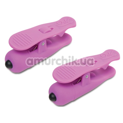 Зажимы для сосков с вибрацией Wireless Vibrating Nipple Clamps, розовые - Фото №1