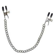 Затискачі для сосків Sextreme Boob Chain with Nipple Clamps, срібні - Фото №1
