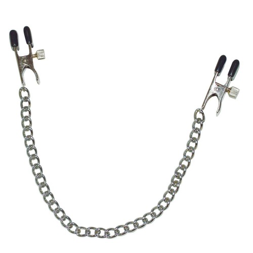 Зажимы для сосков Sextreme Boob Chain with Nipple Clamps, серебряные - Фото №1