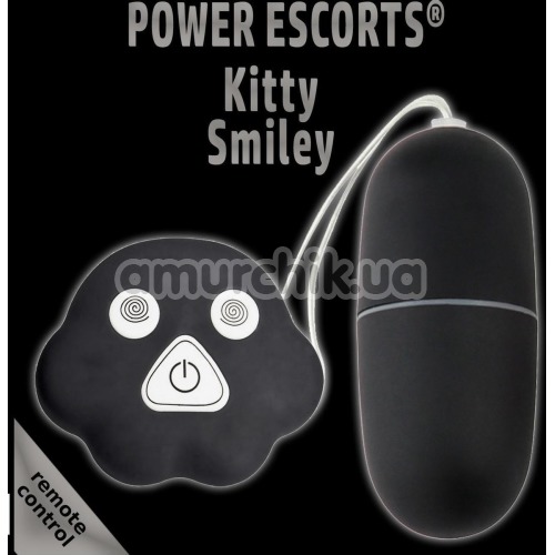 Виброяйцо Power Escorts Kitty Smiley, черное