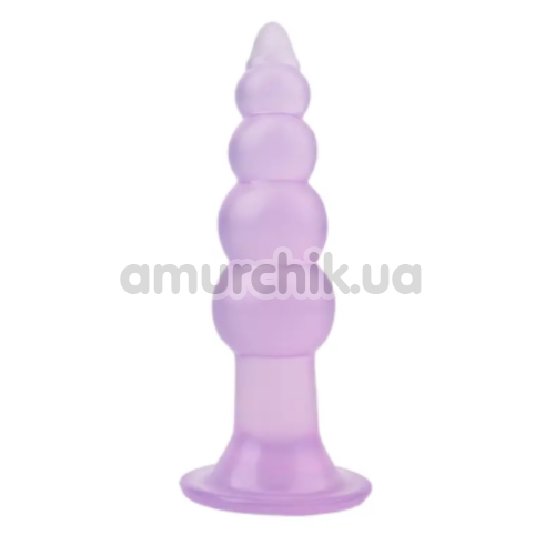Анальна пробка Hi-Rubber Bumpy Butt Plug, фіолетова