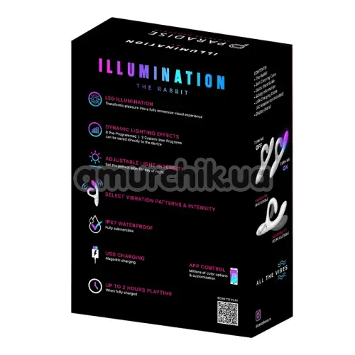 Вибратор с подсветкой Illumination The Rabbit, белый