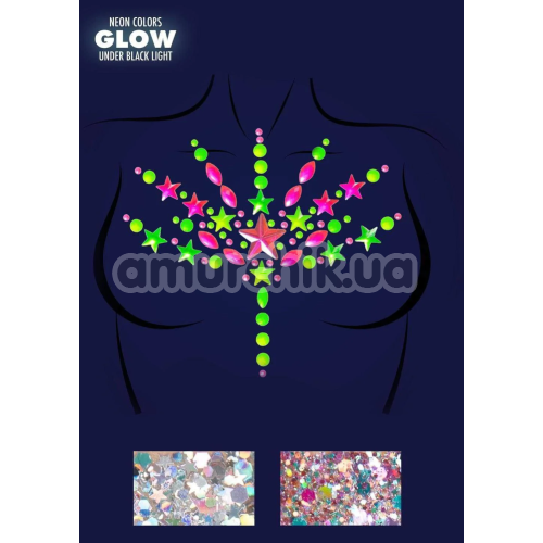 Украшение для тела Leg Avenue Bliss Jewels Sticker & Body Glitter, радужное